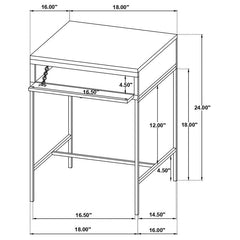 Stephie Rectangular Side End Table with Storage Honey Brown - 704697