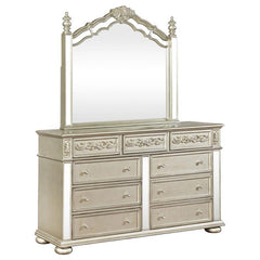 Heidi 9-drawer Dresser with Mirror Metallic Platinum - 222733M