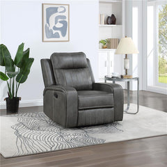 Raelynn Upholstered Track Arm Recliner Grey - 603193