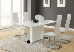 Anges 5-piece Dining Set White High Gloss and White - 102310-S5W