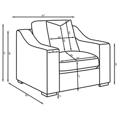 Ashlyn 3-piece Upholstered Sloped Arm Sofa Set White - 509891-S3