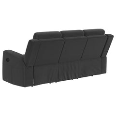 Brentwood 3-piece Upholstered Reclining Sofa Set Black - 610284-S3