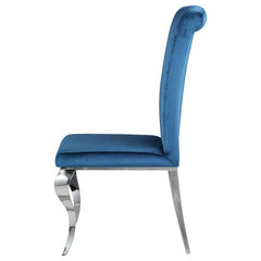 Betty Upholstered Side Chairs Teal and Chrome (Set of 4) - 105076