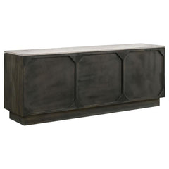 Dennis 3-door Marble Top Dining Sideboard Server White and Tobacco Grey - 190655