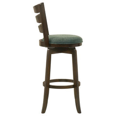 Murphy Ladder Back Pub Height Swivel Bar Stool Dark Cherry and Hunter Green - 181379