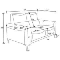 Glenmark Upholstered Track Arm Loveseat Taupe - 509732