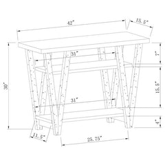 Stevens 2-shelf Engineered Wood Entryway Console Table Grey - 705399