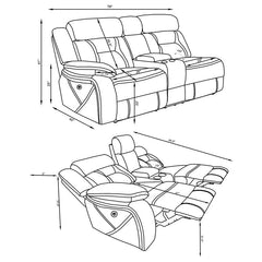 Higgins Upholstered LAF Power Loveseat Grey - 600370B1