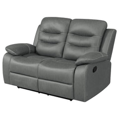 Nova Upholstered Padded Arm Reclining Loveseat Dark Grey - 602532