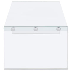 Opal Rectangular Glass Frame Coffee Table White High Gloss - 704148