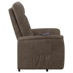 Henrietta Upholstered Power Lift Massage Chair Brown - 609404P
