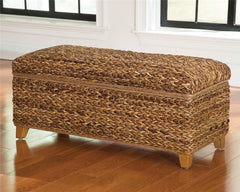 Laughton Hand-Woven Banana Leaf Storage Trunk Amber - 500215