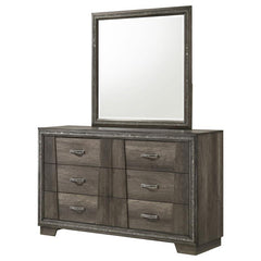 Janine 6-drawer Dresser with Mirror Grey - 223553M