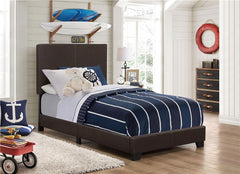 Dorian Upholstered Twin Panel Bed Brown - 300762T