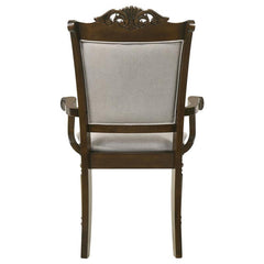 Willowbrook Upholstered Dining Armchair Grey and Chestnut (Set of 2) - 108113