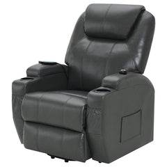 Sanger Upholstered Power Lift Massage Recliner Charcoal Grey - 600498P