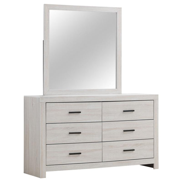 Brantford 6-drawer Dresser with Mirror Coastal White - 207053M
