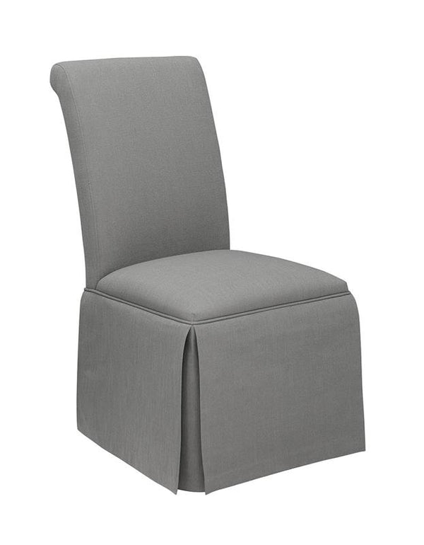 Shawna Upholstered Skirted Parson Dining Side Chair Gray (Set of 2) - 100749