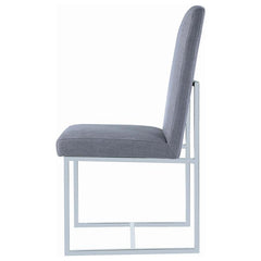 Mackinnon Upholstered Side Chairs Grey and Chrome (Set of 2) - 107143