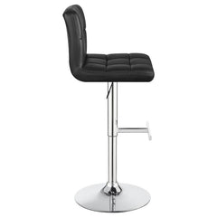 Lenny Adjustable Bar Stools Chrome and Black (Set of 2) - 102554