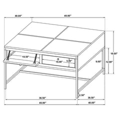 Stephie 4-drawer Square Glass Top Coffee Table Honey Brown - 704698