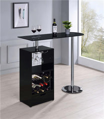 Koufax 1-drawer Bar Table Glossy Black - 120451