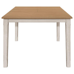 Kirby Rectangular Dining Table with Butterfly Leaf Natural and Rustic Off White - 192691
