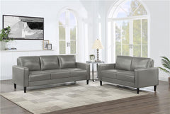 Ruth 2-piece Upholstered Track Arm Sofa Set Grey - 508365-S2