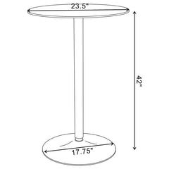 Abiline Glass Top Round Bar Table Chrome - 120341