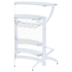 Dallas 2-shelf Home Bar White and Frosted Glass - 182136