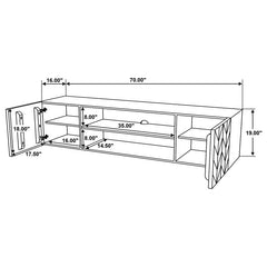 Keese 2-door Wood 70" TV Stand Media Console Mango Brown - 702333