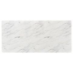 Mayer Rectangular Dining Table Faux White Marble and Gunmetal - 193781