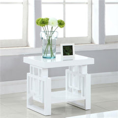 Schmitt Rectangular Side End Table White High Gloss - 705707
