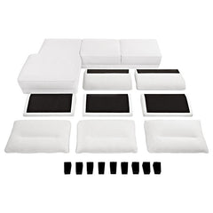 Caspian Upholstered Curved Arm Chaise Sectional Sofa White - 509550