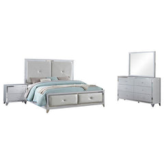 Larue 4-piece Eastern King Bedroom Set Silver - 224491KE-S4