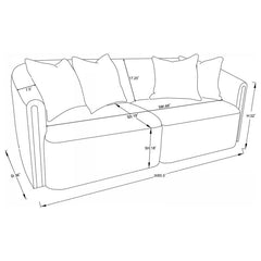 Townsend Chenille Upholstered Rolled Arm Sofa Latte - 504754