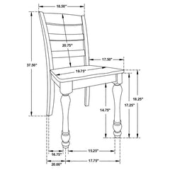Madelyn Ladder Back Side Chairs Dark Cocoa and Coastal White (Set of 2) - 110382