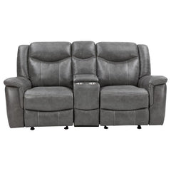 Conrad 2-piece Upholstered Padded Arm Motion Sofa Set Grey - 650354-S2
