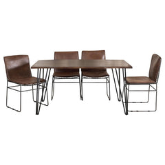 Topeka 5-piece Dining Set Mango Cocoa and Gunmetal - 193851-S5