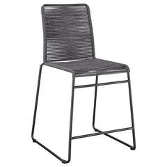 Jerome Upholstered Counter Height Stools with Footrest (Set of 2) Charcoal and Gunmetal - 192063