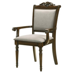 Willowbrook Upholstered Dining Armchair Grey and Chestnut (Set of 2) - 108113
