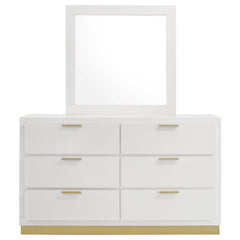 Caraway 6-drawer Dresser with Mirror White - 224773M