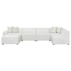 Freddie 6-piece Upholstered Modular Sectional Sofa Pearl - 551641-SETL