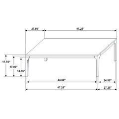 Polaris Rectangular SmartTop Coffee Table Grey and Light Oak - 707858