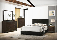 Conner Upholstered Queen Panel Bed Black - 300260Q