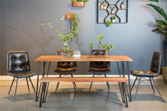 Sherman Bench Natural Acacia and Matte Black - 190913