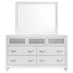 Barzini 7-drawer Dresser with Mirror White - 205893M