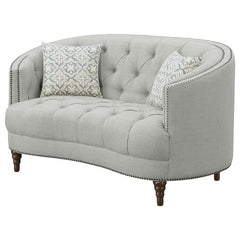 Avonlea Upholstered Sloped Arm Loveseat Grey Fabric - 505642