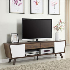 Alvin 2-door Engineered Wood 74" TV Stand Dark Walnut - 700793