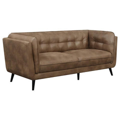 Thatcher 3-piece Upholstered Tuxedo Arm Sofa Set Brown - 509421-S3
